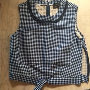 Banana Republic gingham tie cropped top